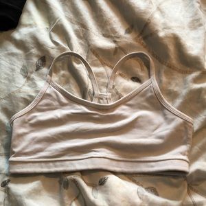 Lululemon White Racerback Medium Support with Mesh Back Size 6